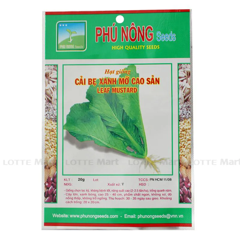 Hạt giống Cải bẹ xanh mỡ NO.2 Phú Nông