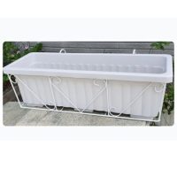 Chậu trồng rau, hoa lan can và Giá đỡ 63 (màu trắng) – Combo trồng trên lan can, tiết kiệm không gian, dễ sử dụng