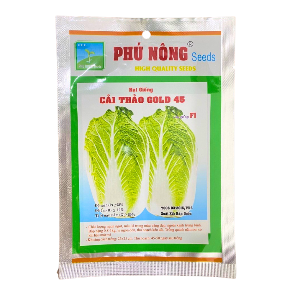 Hạt giống Cải thảo Gold 45 Phú Nông - Gói 0.5 gram Hạt giống Cải thảo Gold 45 Phú Nông - Gói 0.5 gram