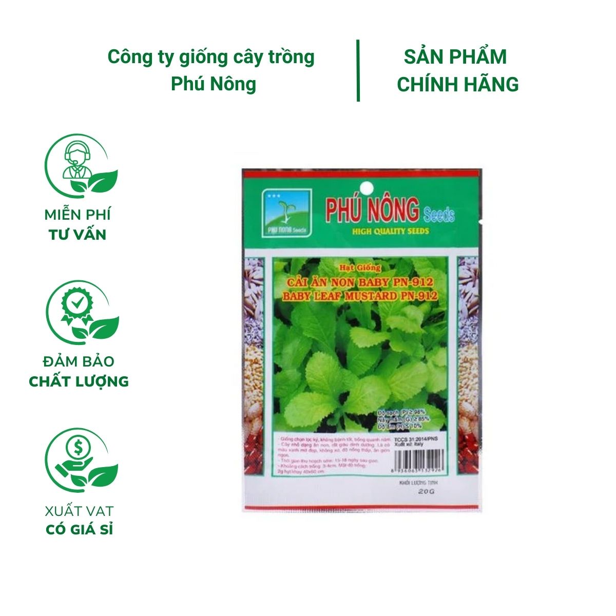 Hạt giống Cải Ăn Non Baby PN - Gói 20 gram