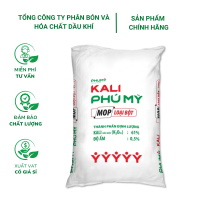 Phân bón Kali bột MOP Phú Mỹ (Bao 50kg) - Giúp cây cứng, chịu rét, giảm lốp đổ, sâu bệnh, năng suất cao